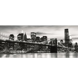 Fototapet: Brooklyn Bridge (alb-negru) - 104x250 cm