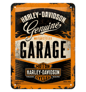 Placă metalică: Harley-Davidson (Garage) - 20x15 cm