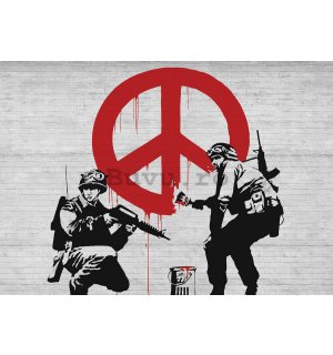 Tablou canvas: Make Peace, not War (graffiti) - 75x100 cm