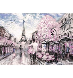 Fototapet vlies: Paris (pictat) - 184x254 cm