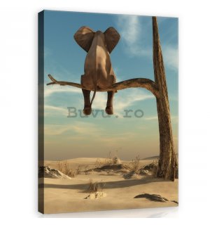 Tablou canvas: Elefant pe copac - 100x75 cm