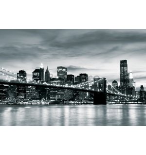 Tablou canvas: Brooklyn Bridge alb-negru (4) - 75x100 cm
