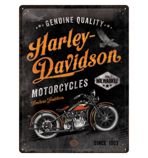 Placă metalică: Harley-Davidson  (Timeless Tradition) - 40x30 cm