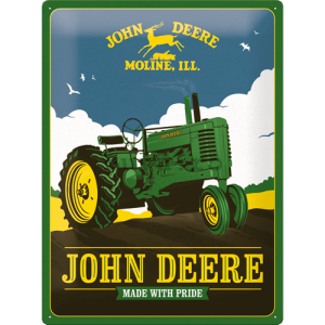 Placă metalică: John Deere (Made With Pride) - 30x40 cm
