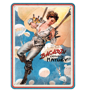 Placă metalică: Bacardi (Cerveza Hatuey Pin Up Girl) - 15x20 cm