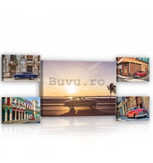 Tablou canvas: Havana - set 1 buc 70x50 cm și 4 buc 32,4x22,8 cm