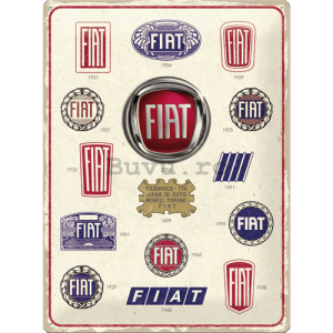 Placă metalică: Fiat (Logo Evolution) - 40x30 cm