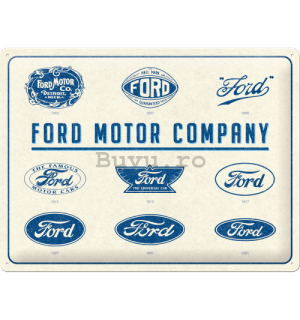 Placă metalică: Ford Logo Evolution - 40x30 cm
