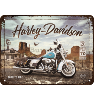 Placă metalică: Harley-Davidson Route 66 Road King Classic - 20x15 cm