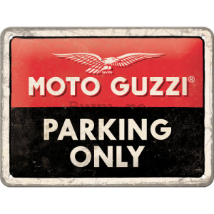Placă metalică: Moto Guzzi Parking Only - 20x15 cm