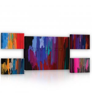 Tablou canvas: Lovituri de perie - set 1 buc 70x50 cm și 4 buc 32,4x22,8 cm