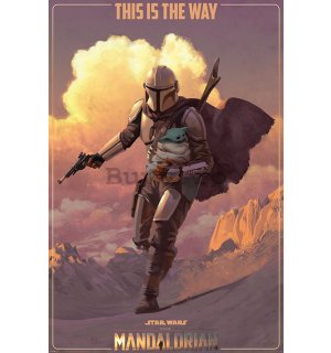 Poster - Star Wars The Mandalorian (On The Run)
