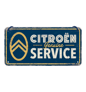 Placa metalica cu snur: Citroën Genuine Service - 20x10 cm