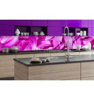Tapet autoadeziv lavabil pentru bucătărie - Frunze violete, 350x60 cm