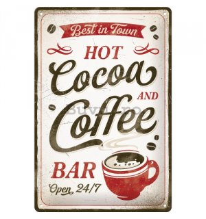 Placă metalică: Hot Cocoa and Coffee - 20x30 cm