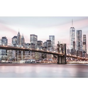 Fototapet vlies: Podul Brooklyn iluminat - 368x254 cm