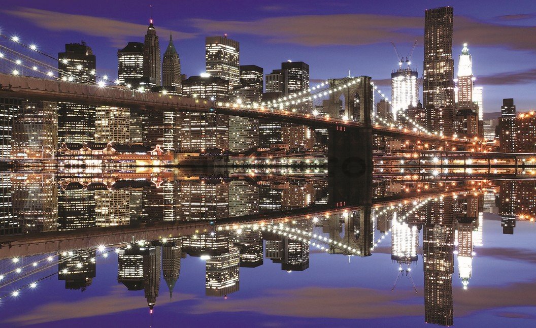 Fototapet: Brooklyn Bridge nocturn (2) - 184x254 cm