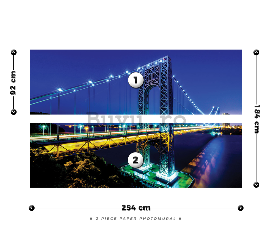 Fototapet: Manhattan Bridge - 184x254 cm
