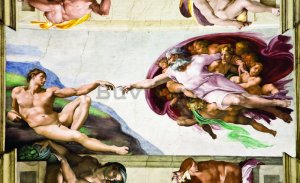 Fototapet: Crearea lui Adam (Michelangelo Buonarotti) - 254x368 cm