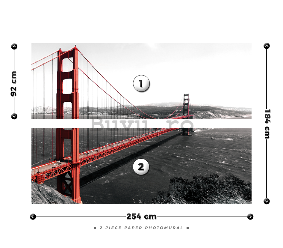 Fototapet: Golden Gate Bridge (1) - 184x254 cm