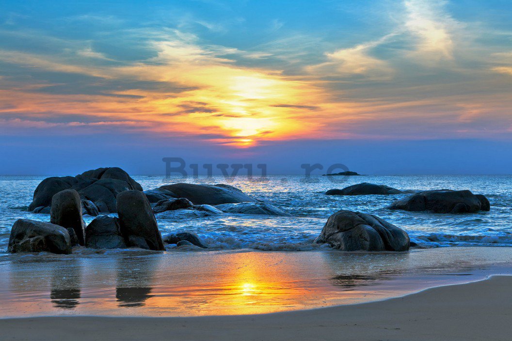 Fototapet: Răsărit de soare pe plajă - 254x368 cm