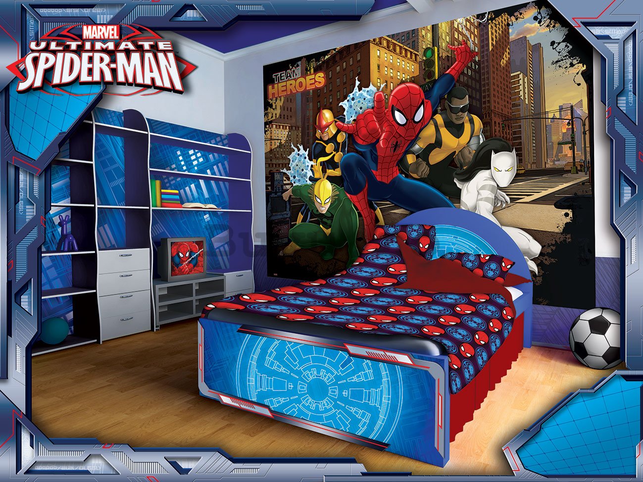 Fototapet: Team Heroes Spiderman - 254x368 cm
