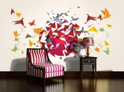 Fototapet: Origami birds (2) - 184x254 cm