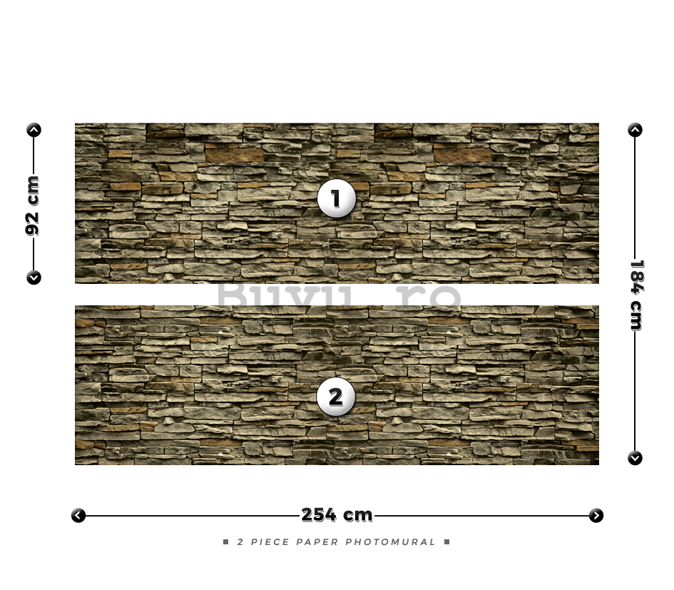 Fototapet: Zid de piatră (4) - 184x254 cm