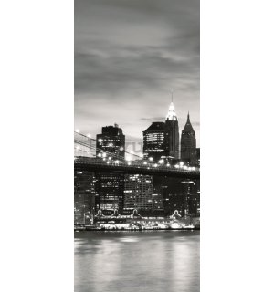 Fototapet: Brooklyn Bridge (alb-negru) - 211x91 cm