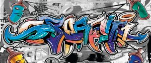 Fototapet: Graffiti (9) - 104x250 cm