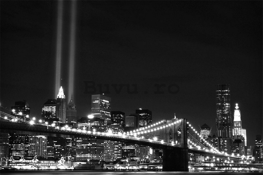 Fototapet: Brooklyn Bridge alb-negru (2) - 184x254 cm