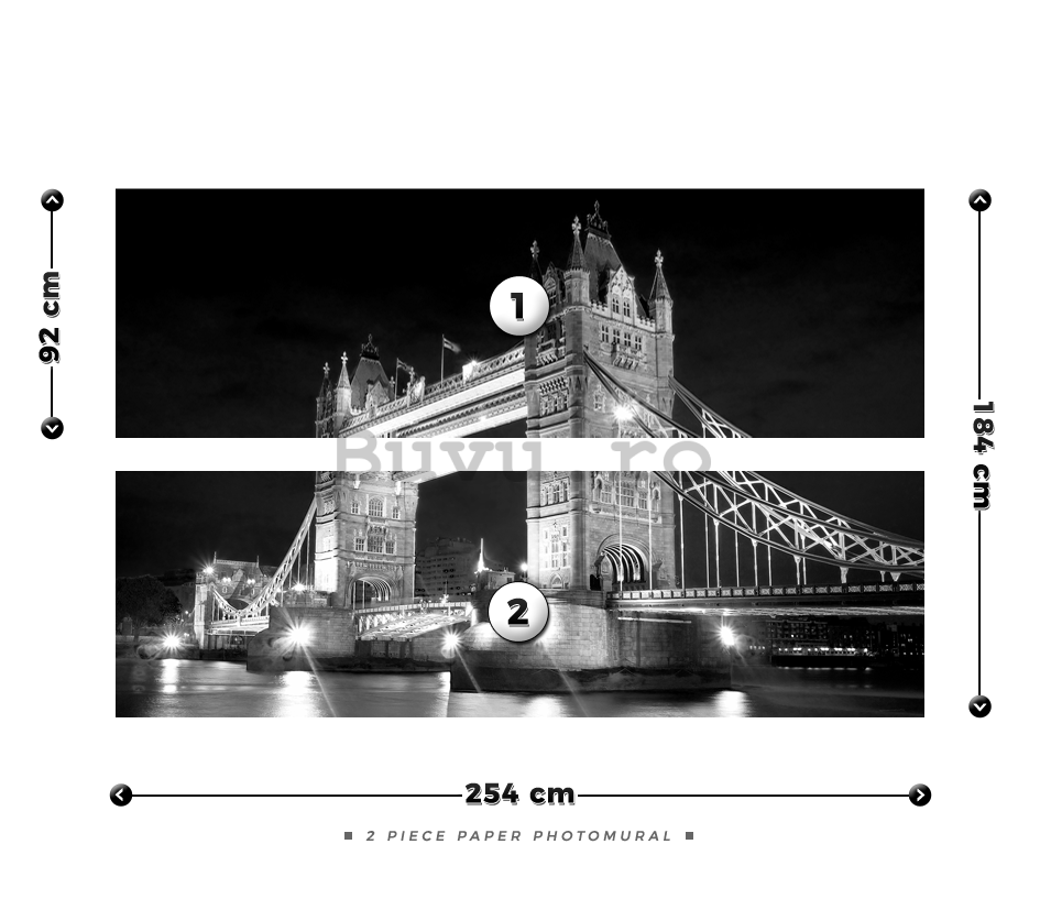Fototapet: Tower Bridge (2) - 184x254 cm