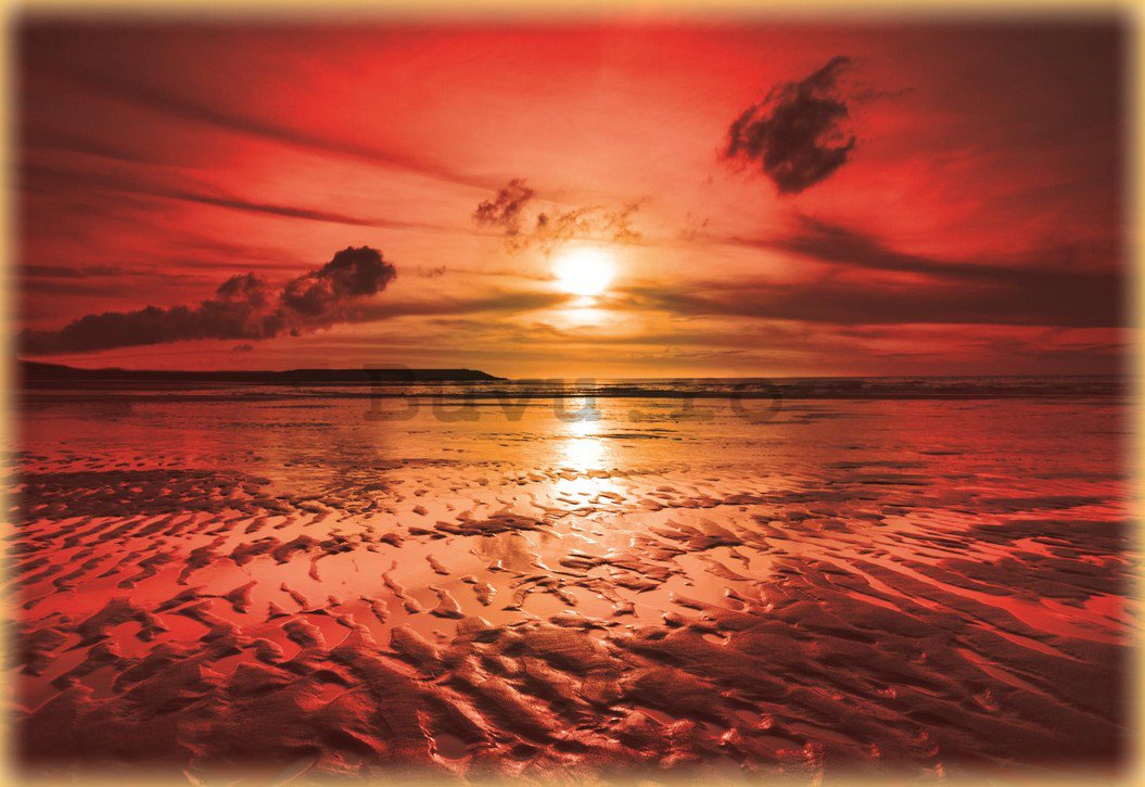 Fototapet: Apus de soare pe plajă (3) - 184x254 cm