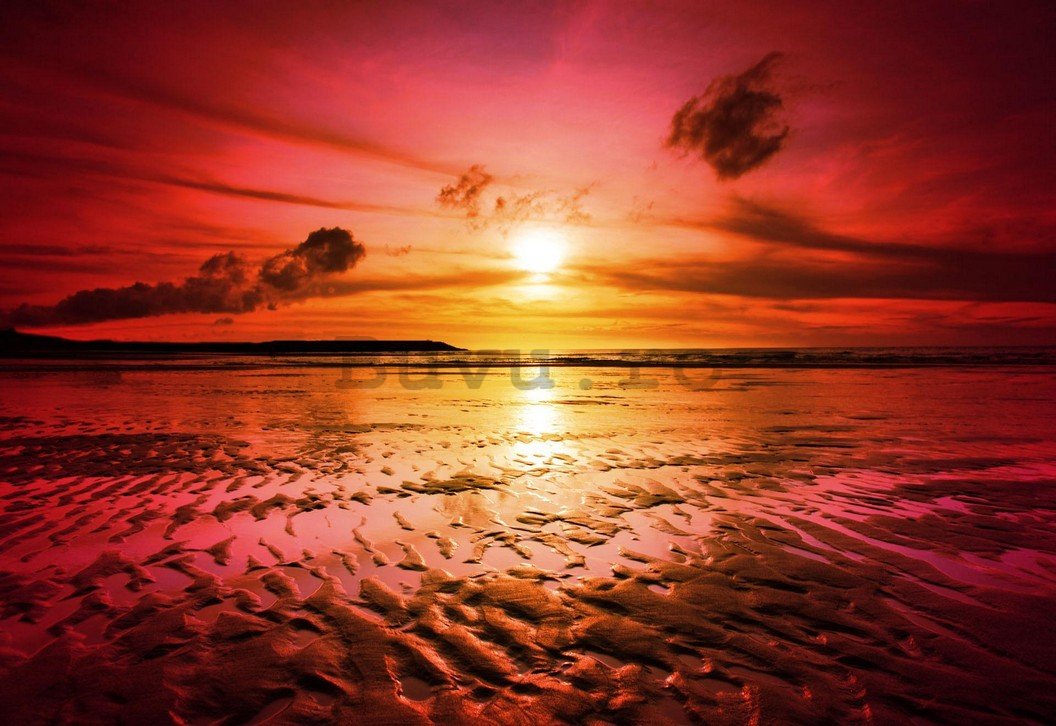 Fototapet: Apus de soare pe plajă (4) - 184x254 cm