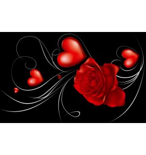 Fototapet: Trandafir și inimă - 184x254 cm
