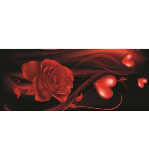 Fototapet: Inimă cu trandafir - 104x250 cm
