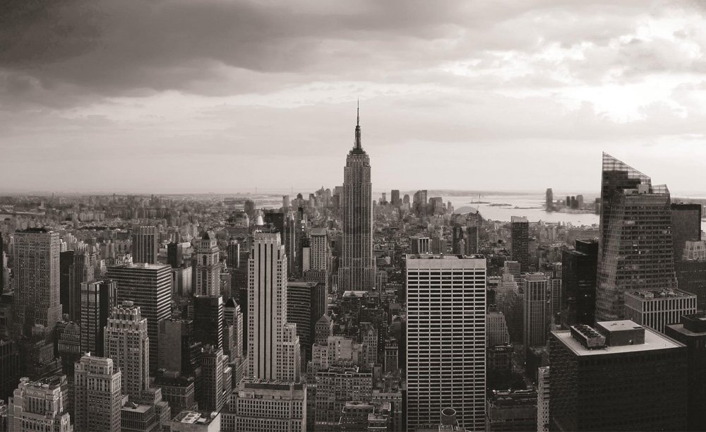 Fototapet: Manhattan (Alb-negru) - 254x368 cm