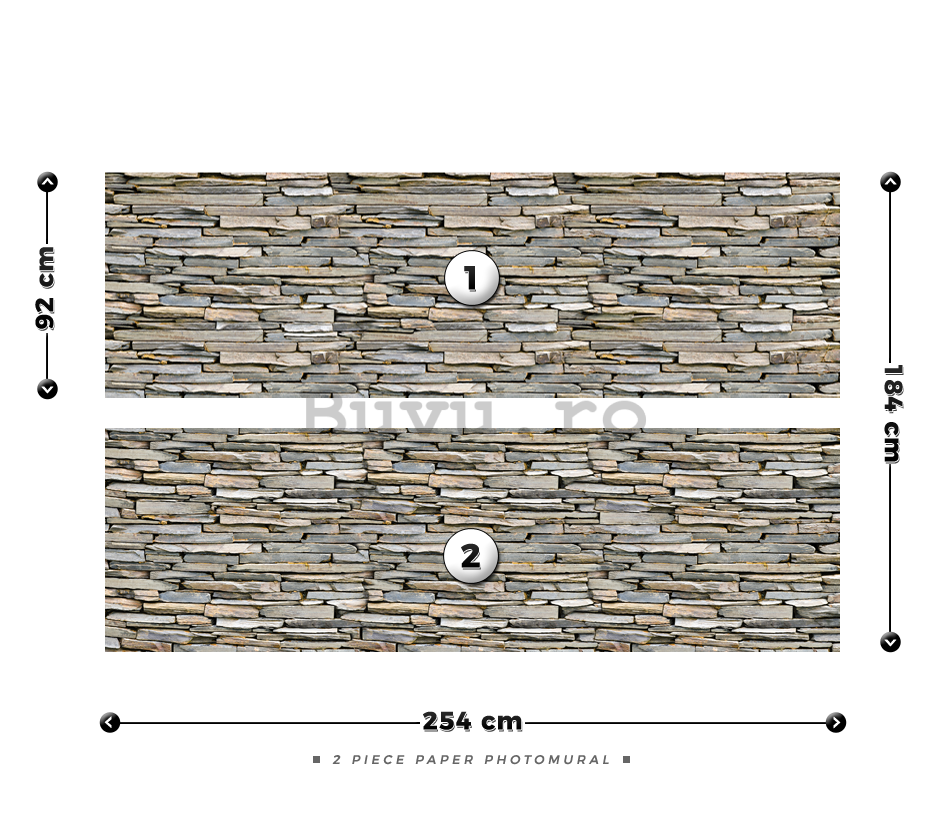 Fototapet: Zid de piatră (1) - 184x254 cm