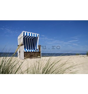 Fototapet: Șezlong pe plajă - 184x254 cm