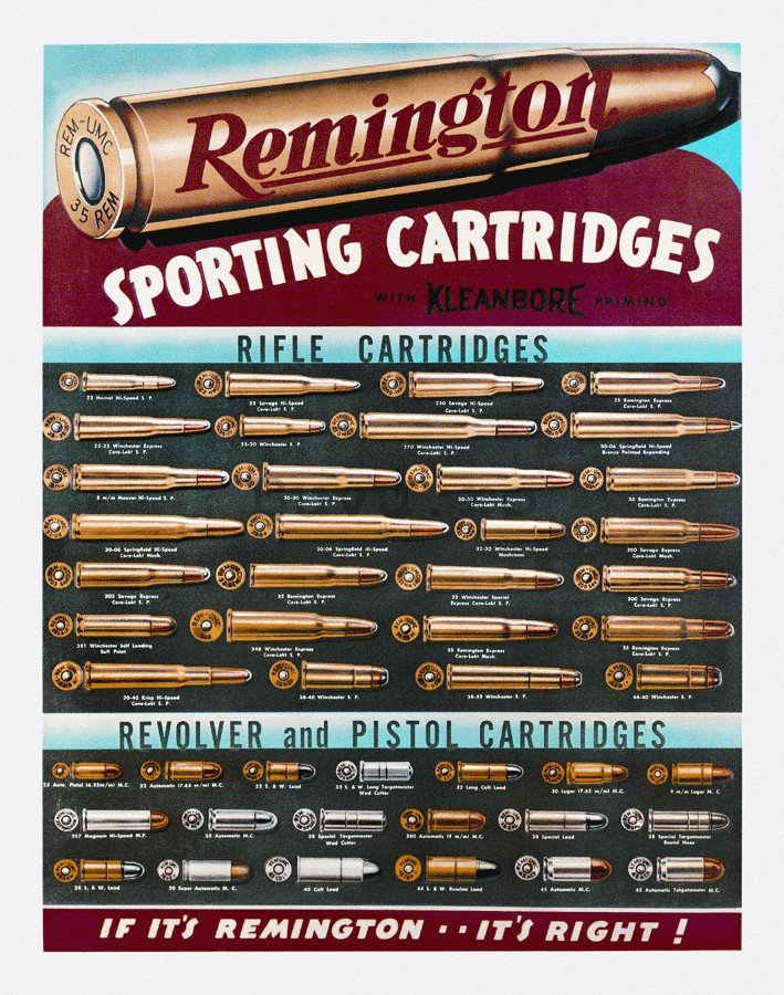 Placă metalică - Remington (Sporting Cartridge)