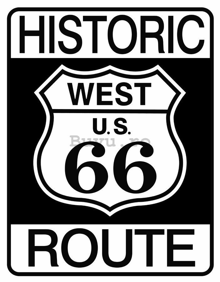 Placă metalică - Historic Route 66