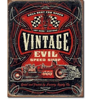 Placă metalică - Vintage Evil Speed Shop
