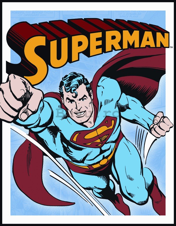 Placă metalică - Superman (Retro Panels)