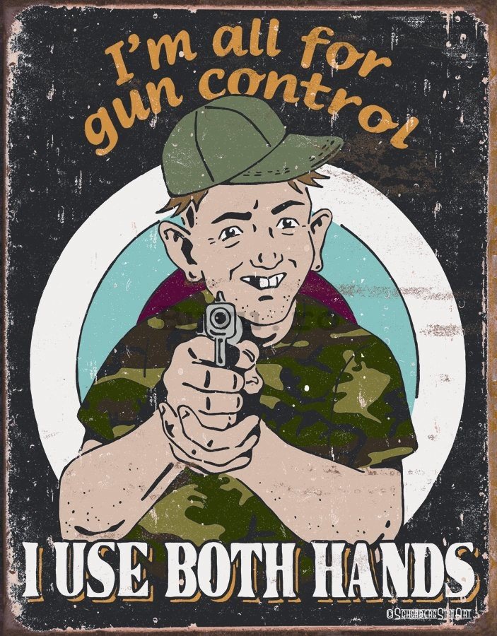 Placă metalică - Gun Control