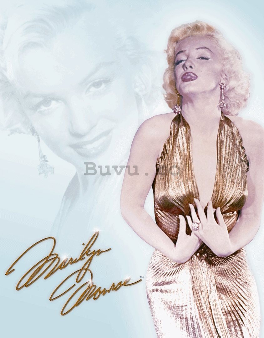 Placă metalică - Marilyn Monroe (rochie de aur)