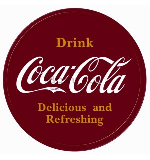 Placă metalică - Coca-Cola (logo-ul circular)