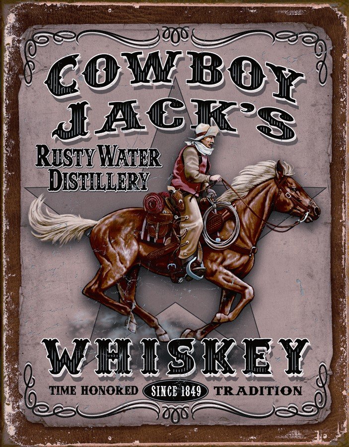 Placă metalică - Cowboy Jacks