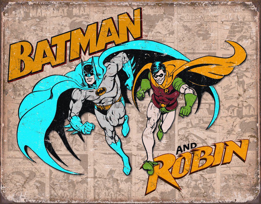 Placă metalică - Batman & Robin