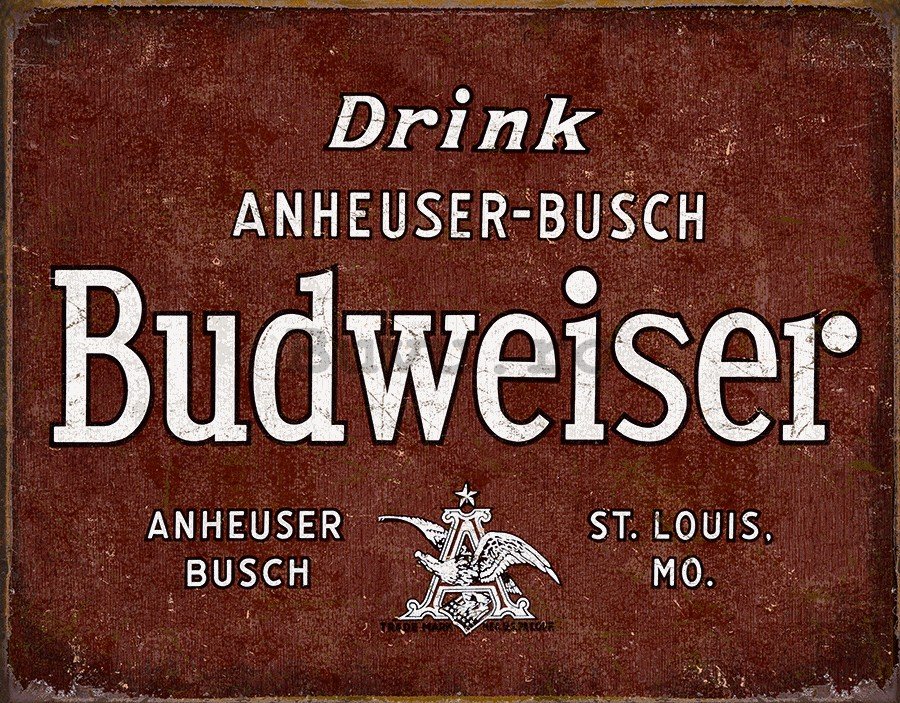 Placă metalică - Drink Budweiser