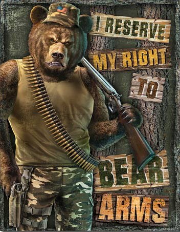Placă metalică - Right to Bear Arms